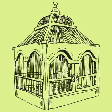 Birdcage sketch Stock Illustration