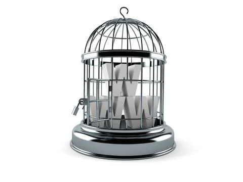 Birdcage with WWW text Stock Illustration