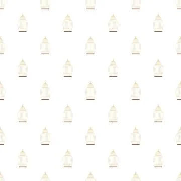 Birdcages repeating pattern creating abstract background Stock Illustration