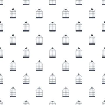 Birdcages repeating in a seamless pattern design Stock Illustration