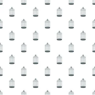 Birdcages seamless pattern representing confinement or pet ownership Stock Illustration