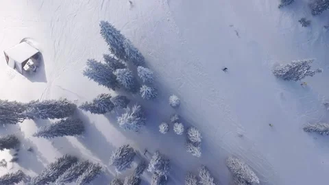 Birdeye View on Ski Resort Stock Footage 151820679