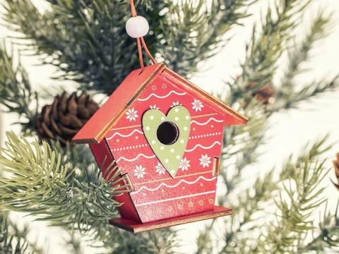 Birdhouse hang on spring tree Stock Photos