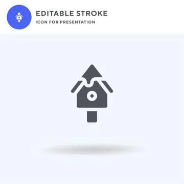 Birdhouse icon vector, filled flat sign, solid pictogram isolated on white, logo 스톡 일러스트