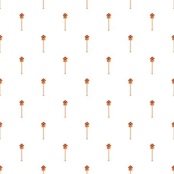 Birdhouse seamless pattern creating a repeating background Stock Illustration