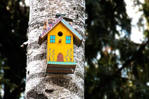 Birdhouse on a tree Stock Photos