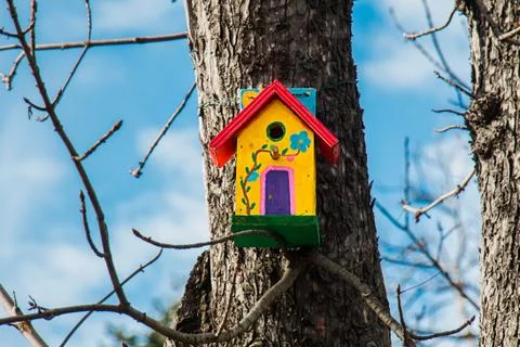 Birdhouse on a tree Stock Photos