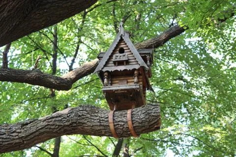 Birdhouse on the tree Stock Photos