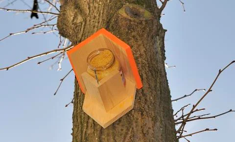 Birdhouse at a tree Stock Photos