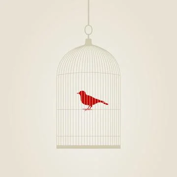 Birdie in a cage 스톡 사진