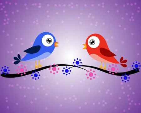 Birds and dots Stock Illustration