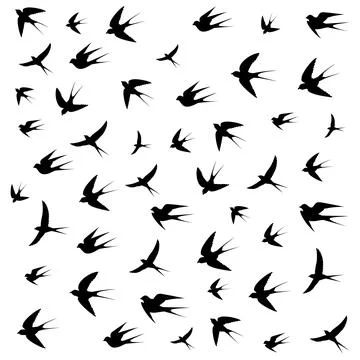 Birds are flying Stock Illustration