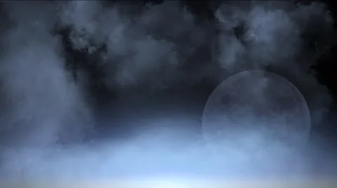 Birds on the background of full moon Stock Footage 54090792