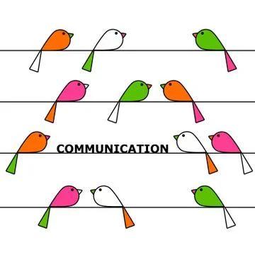 Birds communication Illustrazione stock