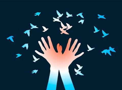 Birds of dawn Stock Illustration