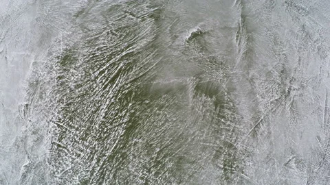 Birds eye or drone view of snowy fields in a winter landscape Stock Footage 153833314