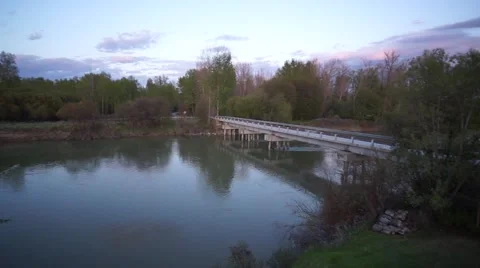 Birds Eye Pan of a River Stock Footage 41062712