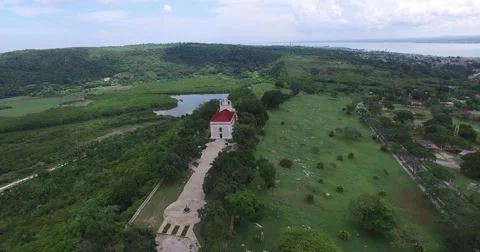 Bird's-eye panoramic view from drone to landscape of forests, extensive field Video stock 68076997