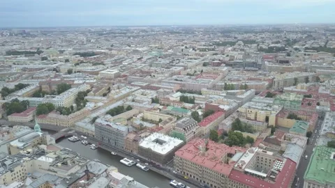 Bird's eye panoramic view of Saint Petersburg Russia Stock Footage 155334732