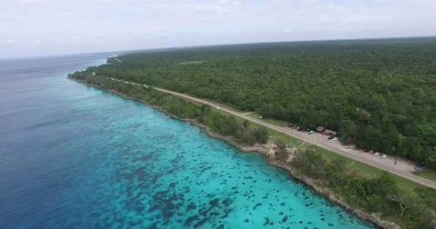 Bird's-eye panoramic view under azure clear water surface of the Caribbean Sea, Stock Footage 68214886