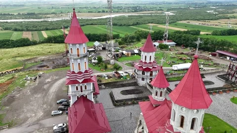 Bird’s-Eye Perspective of the Sacred Grounds and Church of Saint Mina Vídeos de archivo 314230780
