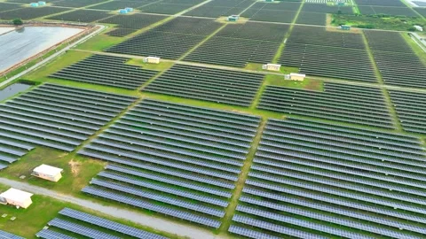 Bird's eye solar array. Stock Footage 253884756