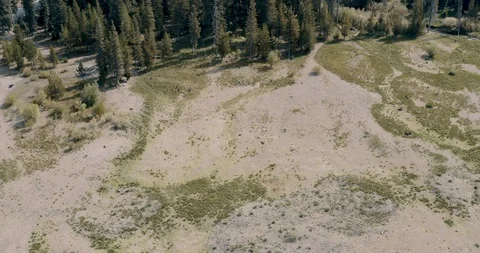Birds Eye View Above Empty Lake Reservoir Stock Footage 105689123