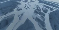 Birds Eye View Aerial Of Delta Rivers In Iceland Stock Footage