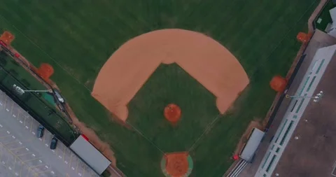 Birds eye view of baseball field Stock Footage 152656133