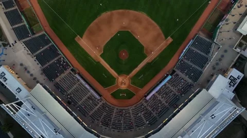 Birds eye view of baseball game. College field at Penn State University. Stock Footage 205370710