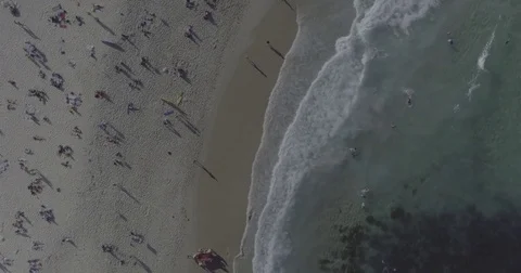 Birds eye view of Bronte Beach. Sydney Australia. Stock Footage 78472070
