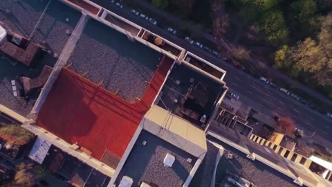 Birds eye view of a building in motion. Stock Footage 335735197