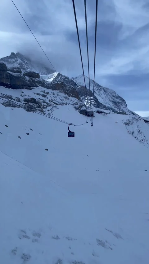 Bird's eye view from the cable car on the top of Jungfrau mountain. 動画素材 274778525