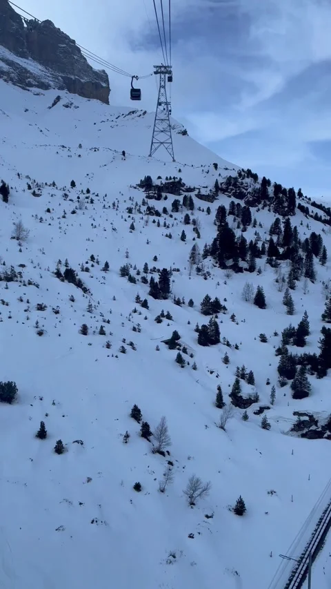 Bird's eye view from the cable car on the top of Jungfrau mountain. 動画素材 274778550