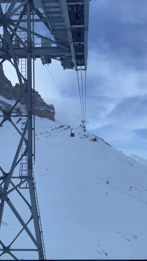 Bird's eye view from the cable car on the top of Jungfrau mountain. 動画素材 274778553