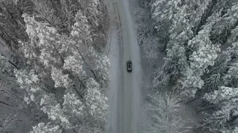 Bird’s Eye View Of Car Driving On Rura... | Stock Video | Pond5