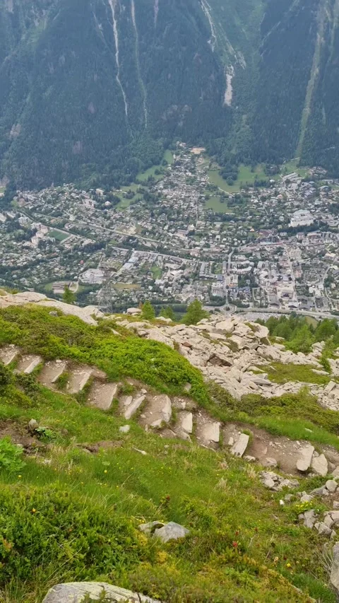 A bird's eye view of Chamonix. Chamonix-Mont-Blanc Stock Footage 284452857