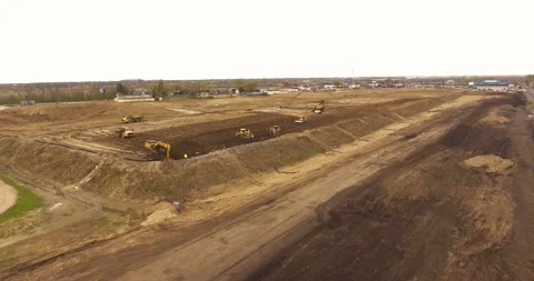 Birds Eye View of Construction Quarry Site Stock Footage 146540855