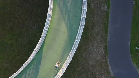 Bird's eye view of cyclists with a twist Video stock 201445199
