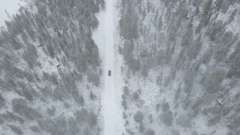 Birds Eye View Drone Shot Of Car Driving... | Stock Video | Pond5