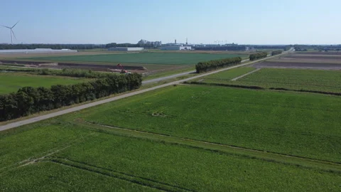 Bird's Eye View: Dutch Fields and Meadows Stock-Footage 241112760