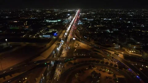 A bird's eye view of Eastern Ring Road in Riyadh Stock Footage 296337251