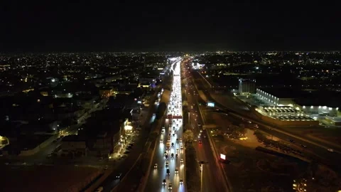 A bird's eye view of Eastern Ring Road in Riyadh Stock Footage 296337290