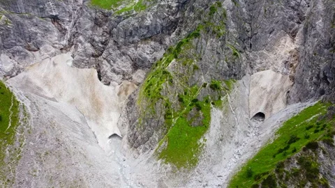Bird's-Eye View of Eiskapelle Glacier with Slow Descent Stock Footage 287102494