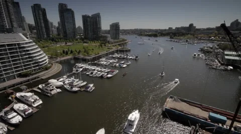 A birds eye view of False Creek from Granville Bridge Stock Footage 59127208