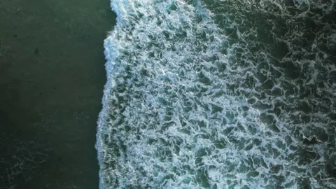 Birds Eye View Of Foamy Waves On Surfing Stock Footage 227305399