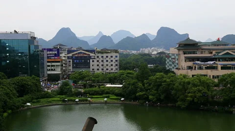 Bird's eye view of guilin 스톡 동영상 42073989