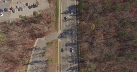 Bird's eye view of High House Road in Cary, NC. Stock Footage 62382599