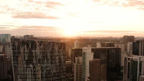 A birds eye view high over a neighbourhood in Sao Paulo. Brazil. Stock Footage 126402358