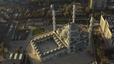 A bird's-eye view of the iconic Islamic building of Central Asia Stock-Footage 259968887